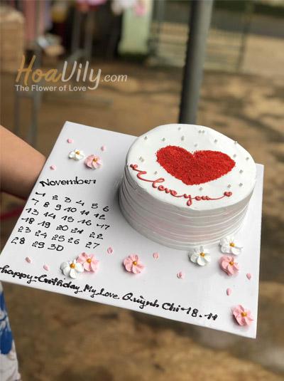 Bánh sinh nhật mini hình trái tim tặng người yêu