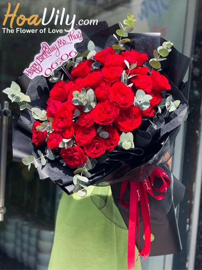 Bó hoa hồng đỏ - Trúng tiếng yêu
