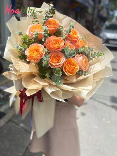 Bó hoa hồng Ecuador cam - Tình cờ