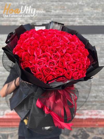 Bó hoa hồng sáp thơm 99 bông - Tình yêu hoàn hảo