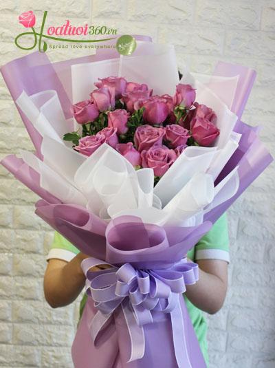 Bó hoa há»ng tÃm- Lãng mạn