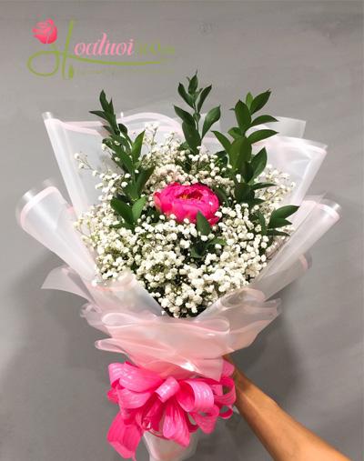 Bó hoa mẫu đơn tặng người yêu tuyệt đẹp Bó hoa mẫu đơn tươi đẹp tặng người yêu