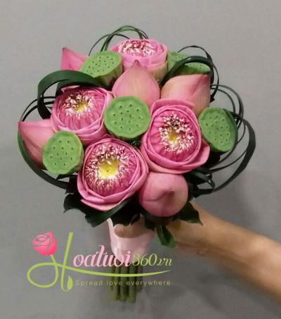 Bó hoa sen là hoa cầm tay cô dâu hot nhất hiện nay Bó hoa sen là hoa cầm tay cô dâu hot nhất hiện nay