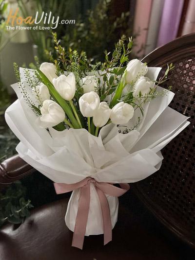 Bó hoa tulip trắng - Tình yêu thuần khiết