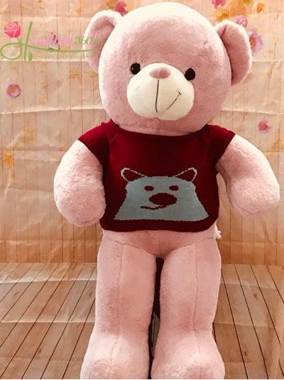 Gấu bông dễ thương màu hồng 1m1