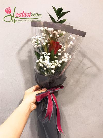 Hoa bó 1 bông- Mà u Äá» yêu thương