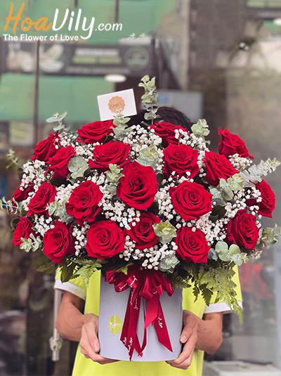 Hộp hoa hồng Ecuador - Một đời hạnh phúc
