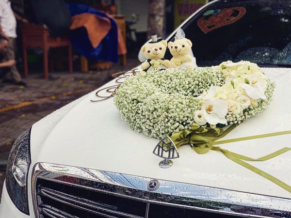 Hoa baby tinh khôi được yêu thích để trang trí xe hoa cưới