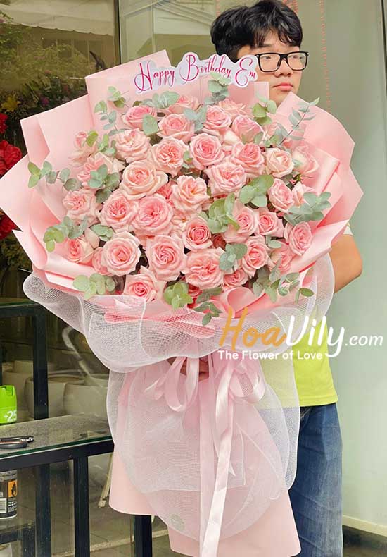  Bó hoa hồng Pink ngọt ngào gửi đến em