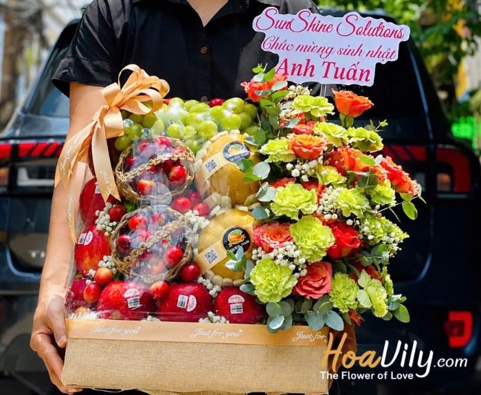 Giỏ trái cây sinh nhật - Hạnh phúc muôn phương