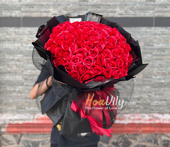 Bó hoa hồng sáp đỏ 99 bông - Tình yêu hoàn hảo