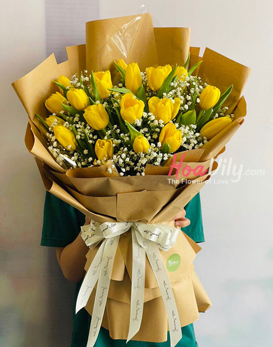 Bó hoa tulip vàng - Tình yêu màu nắng