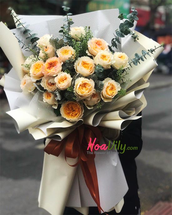Đặt mua hoa hồng cam đẹp giá tốt tại shop hoa tươi Hồ Thị Kỷ