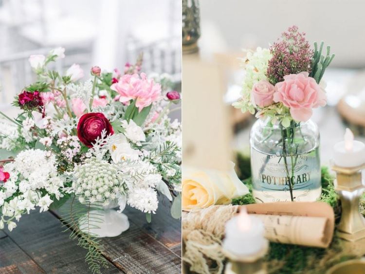 Hoa để bàn ngày cưới cho không gian thêm lãng mạn và ngọt ngào