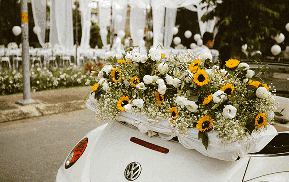 Xe hoa cưới hướng dương